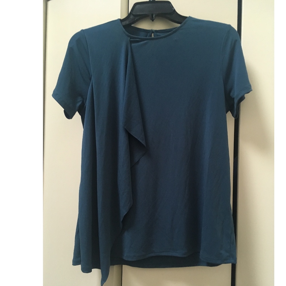 Banana Republic Factory blue draped blouse